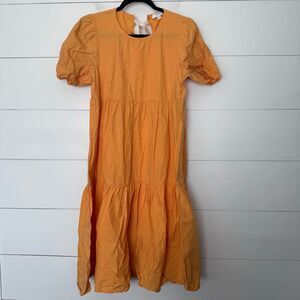 Peter Som Women’s 2 Orange Marigold Tiered Midi Dress